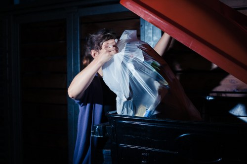 Professional waste management team at work